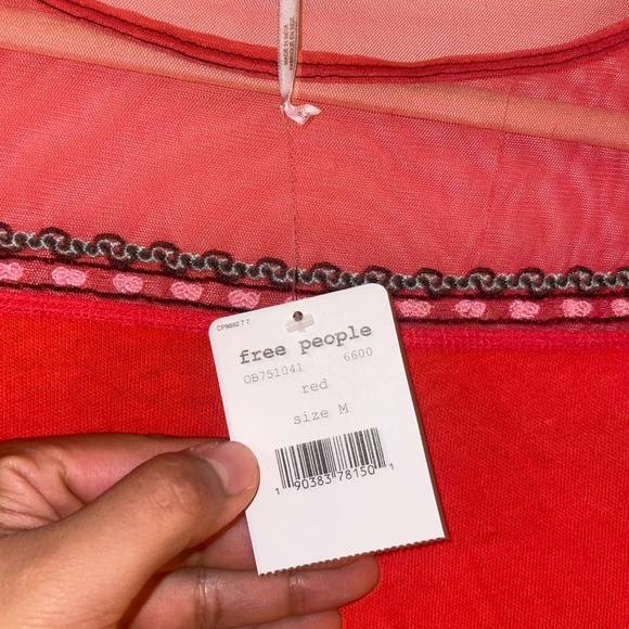 Free People High Tides Top Vibrant Orange Blouse with Bell Sleeves - Picture 7 of 9